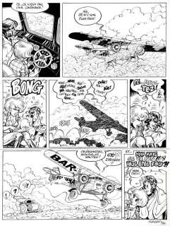 Walthéry - Natacha, planche n°37 Ã  l‘encre de Chine de l‘é…