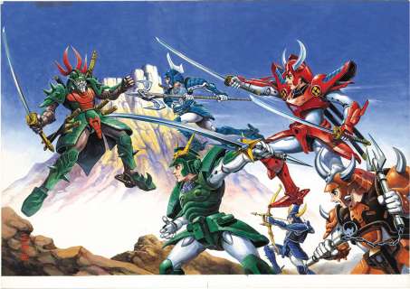 Masami Watanabe Handwritten copyright color manuscript "Ronin Warriors (Yoroiden Samurai Trooper)" | Mandarake (Big Web)