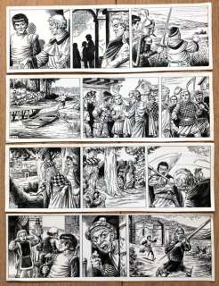 Wijn, Piet | Wijn, Piet - 4x Originele strook - Aram V.28 - Het Raadsel van Loch Ness - (1959) | Catawiki