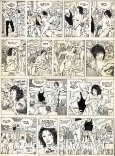 Milo Manara - Planche n°18 constituée par 4 strips - Jour de colère - Giuseppe Bergman