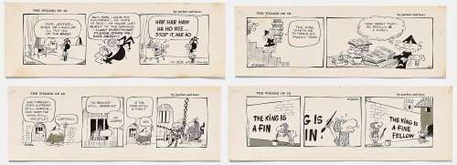 Lot of Four ’’Wizard of Id’’ Comic Strips from 1965 | Nate Sanders