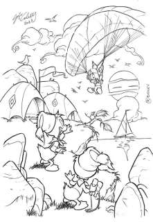 Sergio Cabella | The Junior Woodchucks - Let’s go Camping again! - Signed Original Inked Drawing by Sergio Cabella - (2023) | Catawiki