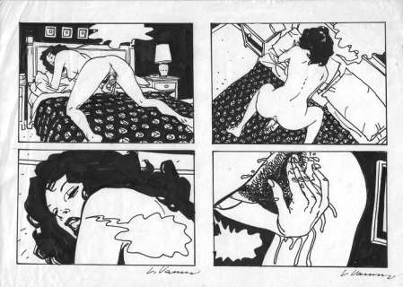 Luca Vannini | L. Vannini - Tavola originale erotica - Doppia pagina - Page volante - Exemplaire unique | Catawiki