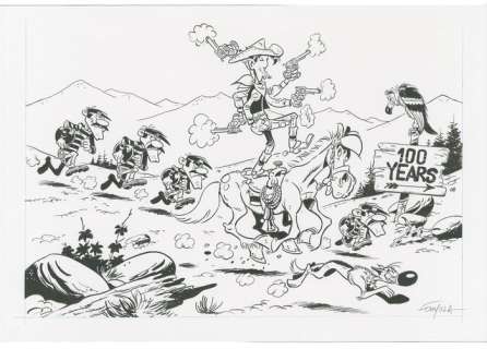 Formosa | Formosa, Gil - Dessin original Lucky Luke - Les 100 ans de la naissance de Morris - (2023) | Catawiki