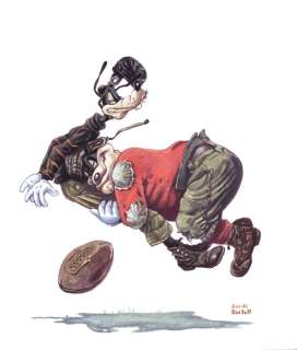 Jordi Bartoll | Inspired by Norman Rockwell - Pete and Goofy tackled 30x35 cm - Gouache on Watercolor paper by Jordi Bartoll - (2023) | Catawiki