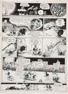 Bobby London Dirty Duck Comic Strip Original Art (c. early 1970s). Annie‘s in "big trouble" in this -