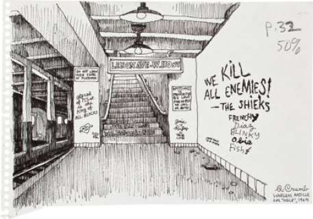 Robert Crumb Help! #22 "Harlem Sketchbook" Illustration Original Art (Warren Publishing, 1965). One of -