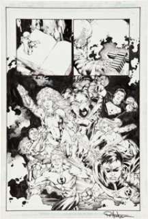 Ed Benes and Rob Hunter Teen Titans #68 page 19 Original Art (DC, 2009). This masterful page from "Origins -
