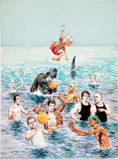 John Severin Cracked #155 Cover Original Art (Globe, 1978). What do Steve Martin, Jaws, C-3PO, Radar O‘Reilly, -