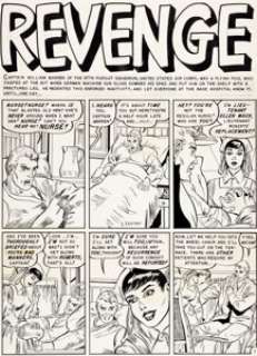 Bernie Krigstein Aces High # 2 "Revenge" Title Page 1 Original Art (EC, 1955). One of the most respected -