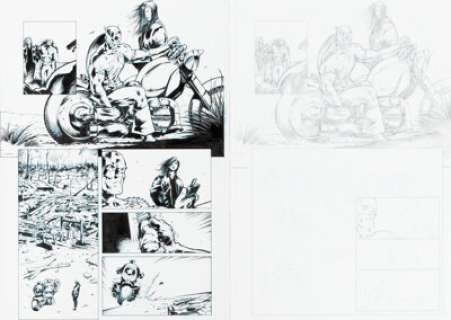 Trevor Hairsine and Danny Miki Captain America #7 Page 19 Original Art (Marvel, 2003). Cap faces up to the devastation -