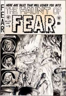 Graham Ingels The Haunt of Fear #25 Cover Original Art (EC, 1954). It‘s a dark and stormy night! That weary, -