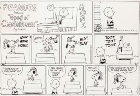 Charles Schulz Peanuts Sunday Comic Strip Original Art dated 12-29-68 (United Feature Syndicate, 1968). Created - | Heritage