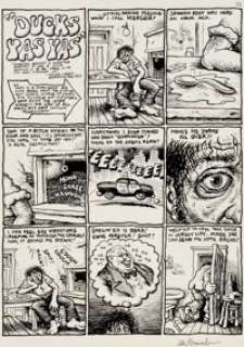 Robert Crumb Zap Comix #0 Complete 3-Page Story "Ducks Yas Yas" Original Art (Apex Novelties, 1968). - | Heritage