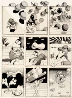 Victor Moscoso "Psychedelic Mickey" Page Original Art (c. 1968). A Zap Comix-like page from one -
