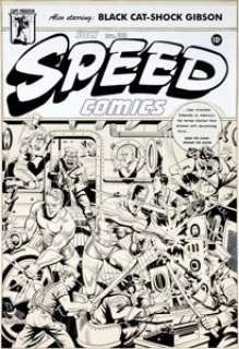 Alex Schomburg Speed Comics #33 Original Cover Art (Harvey, 1944). The collectibilty of many Golden Age -