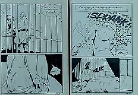 Dino Leonetti/Mario Janni - Maghella n. 83 - 2x Tavole originali - "Godi Popolo" - Page volante - Exemplaire unique - (1977)