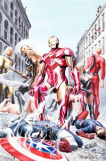 Alex Ross Avengers/Invaders #2 Cover Painting Original Art (Marvel, 2008). This was the regular cover for -