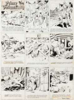 Hal Foster Prince Valiant Sunday Comic Strip #523 Original Art dated 2-16-47 (King Features Syndicate, 1947). -