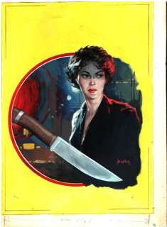 Carlo Jacono | Carlo Jacono - Original Cover - Il giallo Mondadori n. 493 "L’altra sponda" - Page volante - Exemplaire unique - (1958) | Catawiki