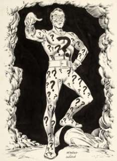 Carmine Infantino and Murphy Anderson - Riddler Poster Illustration Original Art (DC, 1966). Riddle me -