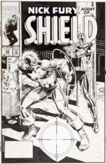 John Heebink and Don Hudson Nick Fury Agent of S.H.I.E.L.D. #44 Cover Original Art (Marvel, 1993). Captain -