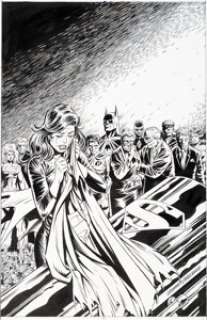 Tom Grummett and Doug Hazlewood Superman: World Without A Superman Trade Paperback Cover Original Art (DC, -