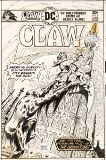 Ernie Chan (signing as Ernie Chua) Claw the Unconquered #7 Cover Original Art (DC, 1976). Barbarian action -