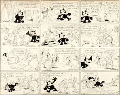 Otto Messmer (as Pat Sullivan) Felix the Cat Sunday Comic Strip Original Art dated 7-24-32 (King Features -