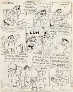 Robert Crumb "Mr. Snoid" Sketchbook Page Original Art (c. 1975). Mr. Snoid goes about his daily -