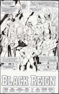 Don Kramer and Keith Champagne JSA #56 Splash Page 1 Original Art (DC, 2004). The title/credits page for -