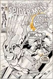 Gil Kane and Frank Giacoia Amazing Spider-Man #98 Cover Original Art (Marvel, 1971). The Green Goblin was -