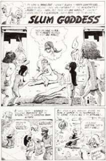Bobby London Manhunt #1 "Slum Goddess" Complete 4-Page Story Original Art (Print Mint, 1973). -