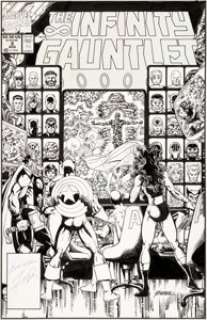 George Perez Infinity Gauntlet #2 Cover  Original Art (Marvel, 1991)....
