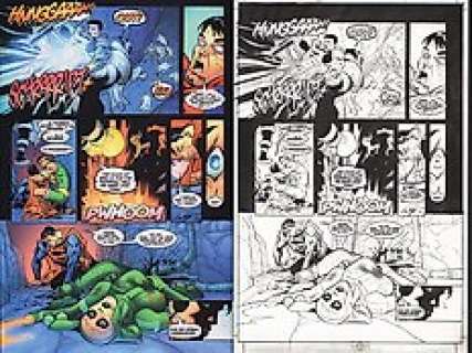 Pasqual Ferry - Action Comics 793 - Original page 10 with Superman and Krypto - Exemplaire unique - (2003)