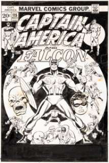 Sal Buscema and Jim Mooney Captain America #155 Cover Original Art (Marvel, 1972). Captain America (Steve - | Heritage