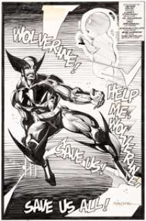 Larry Stroman Wolverine #44 Page #2 Original Art Splash (Marvel, 1991). Wolverine gets spooked by a sprite -