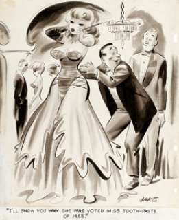 Jack Cole (as Jake) Stare Gag Illustration Original Art (Humorama, 1969). A pure Cole original gag, signed - | Heritage