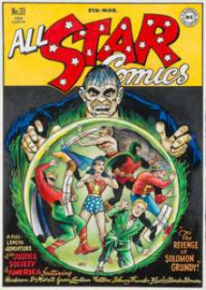 Irwin Hasen All-Star Comics #33 Cover Recreation Original Art (2010).... | Heritage