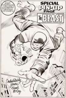 Jack Kirby and Chic Stone X-Men #8 "The Beast" Pin-Up Illustration Original Art (Marvel, 1964).... | Heritage