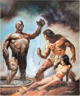  - Val Mayerik Savage Sword of Conan #22 Cover Painting Original Art (Marvel, 1977)....