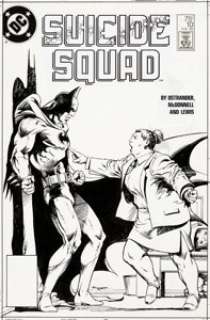  - Jerry Bingham Suicide Squad #10 Cover Batman and Amanda Waller Original Art (DC, 1988)....