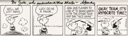 Charles Schulz Peanuts Daily Comic Strip Charlie Brown and Lucy Original Art dated 8-5-78 (United Feature Syndicat... | Heritage