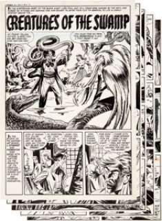 George Appel (attributed) and Maurice Gutwirth (attributed) Chamber of Chills #22 [2] Complete 5-Page Story "Creat... (Total: 5 Original Art) | Heritage