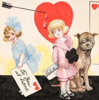 Richard F. Outcault - Buster Brown Calendar February Illustration Original Art (c. 1910s). Buster, Mary - | Heritage