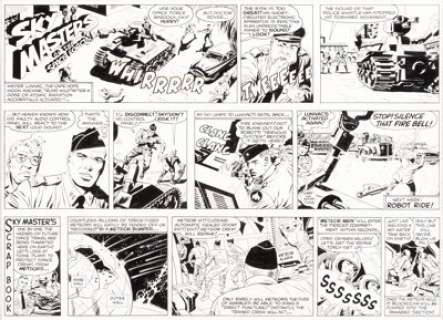 Jack Kirby and Wally Wood Sky Masters of the Space Force Sunday Comic Strip Original Art dated 7-26-59 -