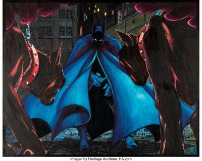 Marshall Rogers The Batman Portfolio Plate 3 Painting Original Art (S. Q. Productions, 1981)....