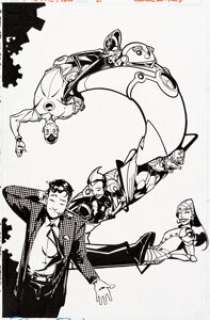 Duncan Rouleau Metal Men #2 Cover Original Art (DC, 2007). From the eight-issue "New 52" -