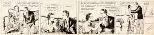Alex Raymond Secret Agent X-9 Daily Comic Strip Original Art dated 7-29-34 (King Features Syndicate, 1934). -