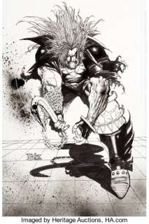 Simon Bisley - Lobo Illustration Original Art (undated). Simon Bisley‘s gritty style has gotten him much -